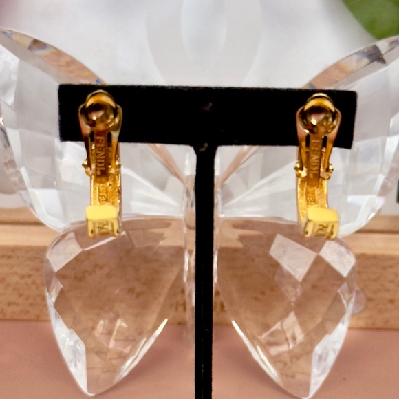 Vintage Fendi Gold Hoop Earrings - Picture 3 of 6